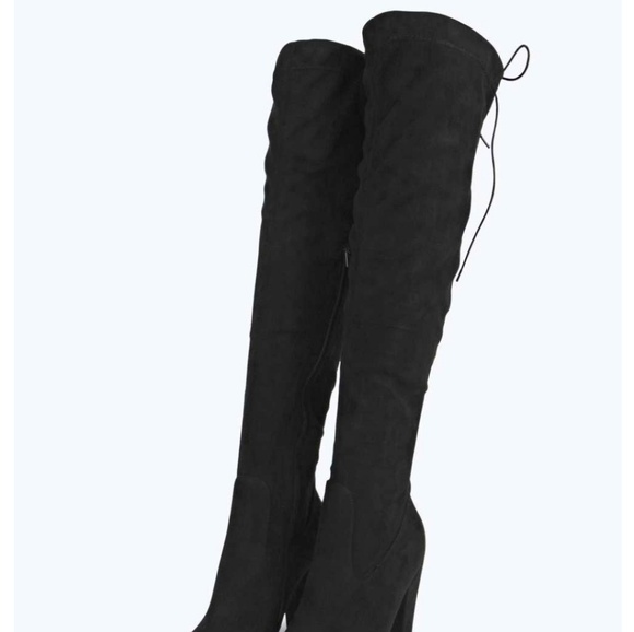 Boohoo Black Over the Knee Boot - Picture 4 of 8